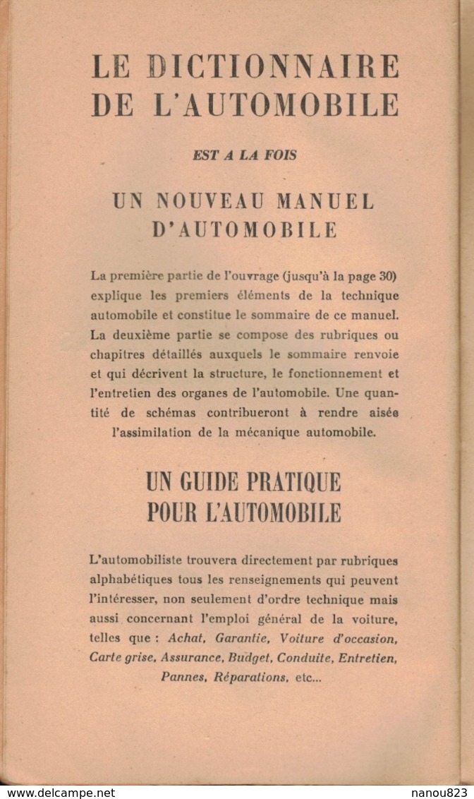 GUIDE  ILLUSTREE AUTO EN 1947 AUTOMOBILE ACHAT USAGE ENTRETIEN PANNES EQUIPEMENT CITROEN CARBURATEUR SOLEX PNEUMATIQUES - Auto