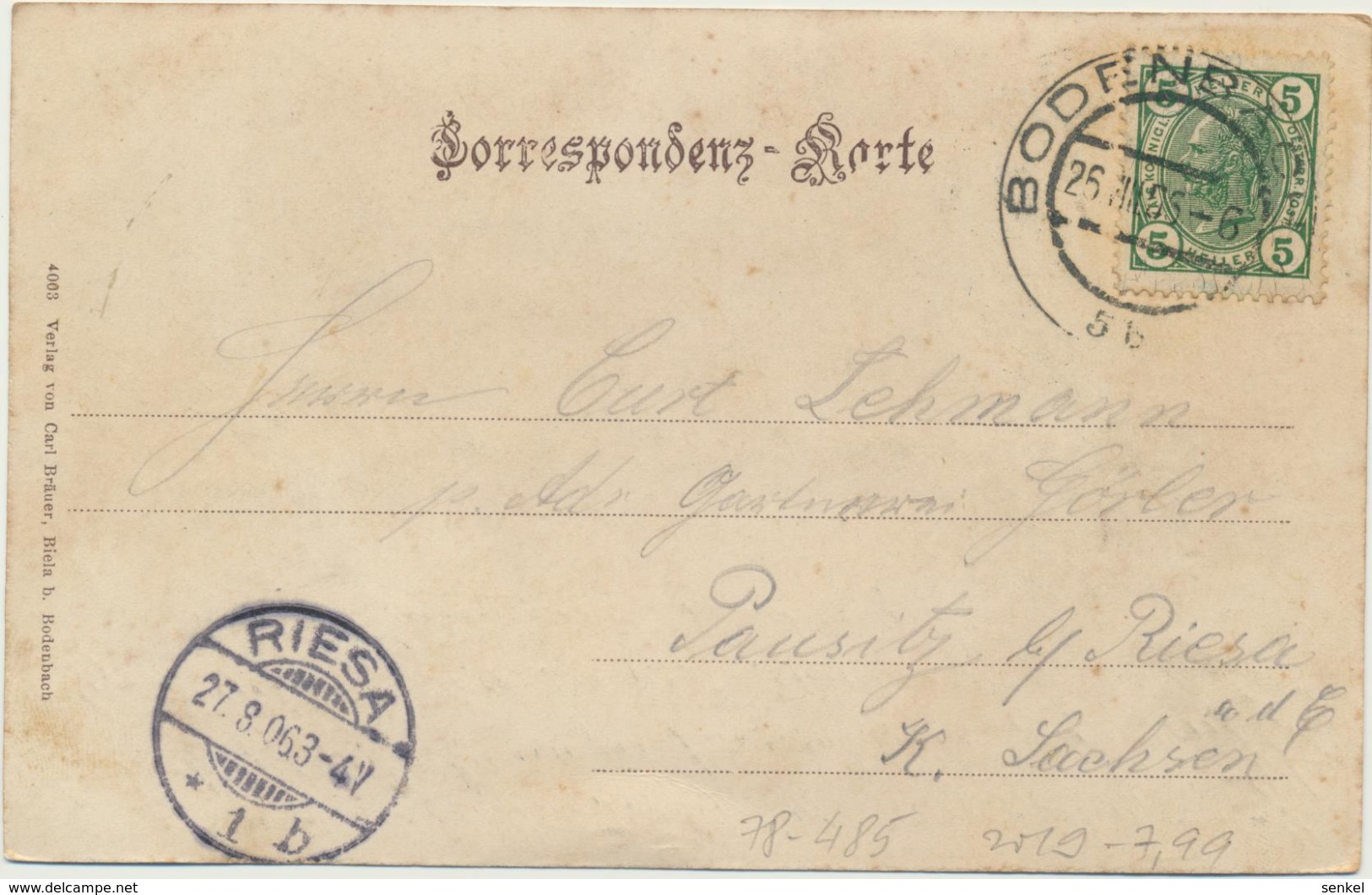 78-485 Czech Republic Gruss Aus Tyssa Postal History - Tschechische Republik