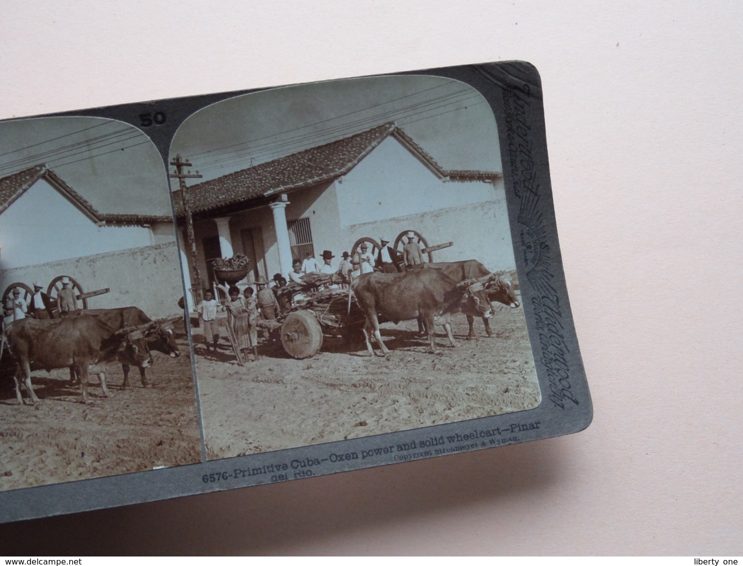 OXEN Power And Solid Wheelcart - PINAR Del RIO, CUBA (6576) ( Stereo Photo : Strohmeyer > See Photo ) ! - Photos Stéréoscopiques