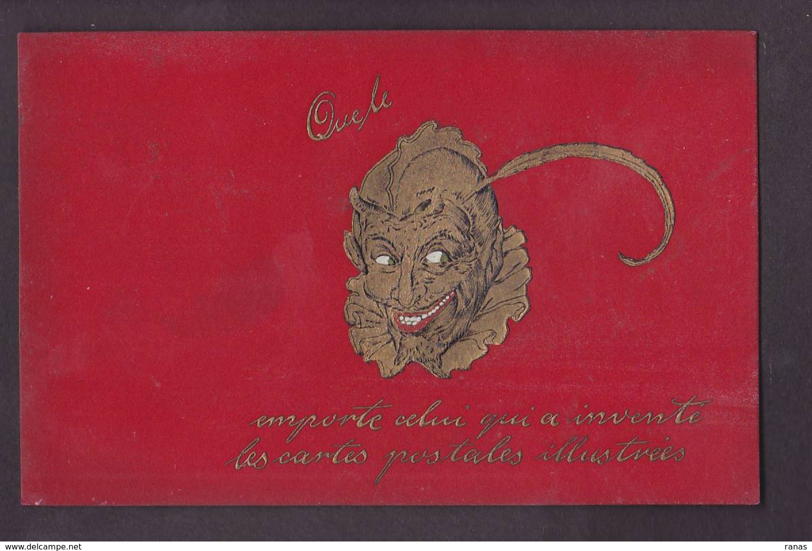 CPA Diable Krampus En Relief Embossed Circulé Rapport Carte Postale - Philosophie & Pensées