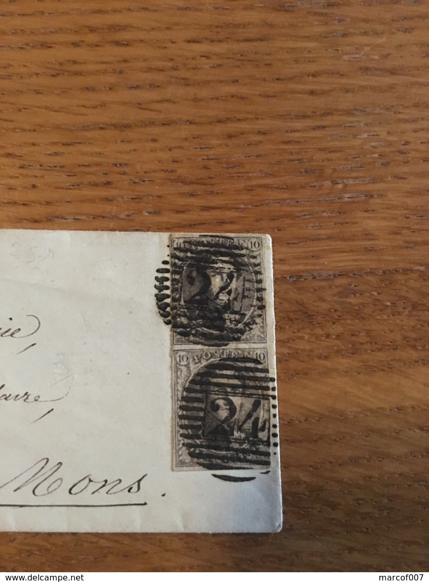 Enveloppe 1857 Bxl Pour Mons - 1849-1865 Medaillons (Varia)