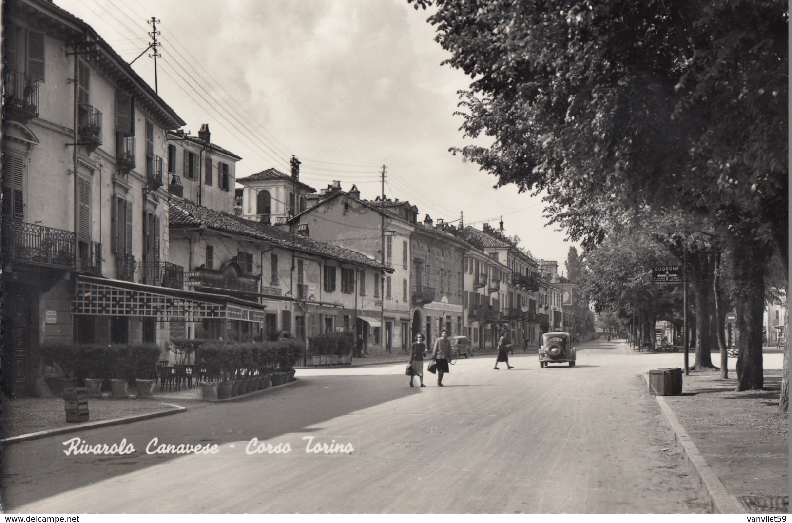 RIVAROLO CANAVESE-TORINO-CORSO TORINO-CARTOLINA VERA FOTOGRAFIA NON VIAGGIATA ANNO 1955 - Altri & Non Classificati