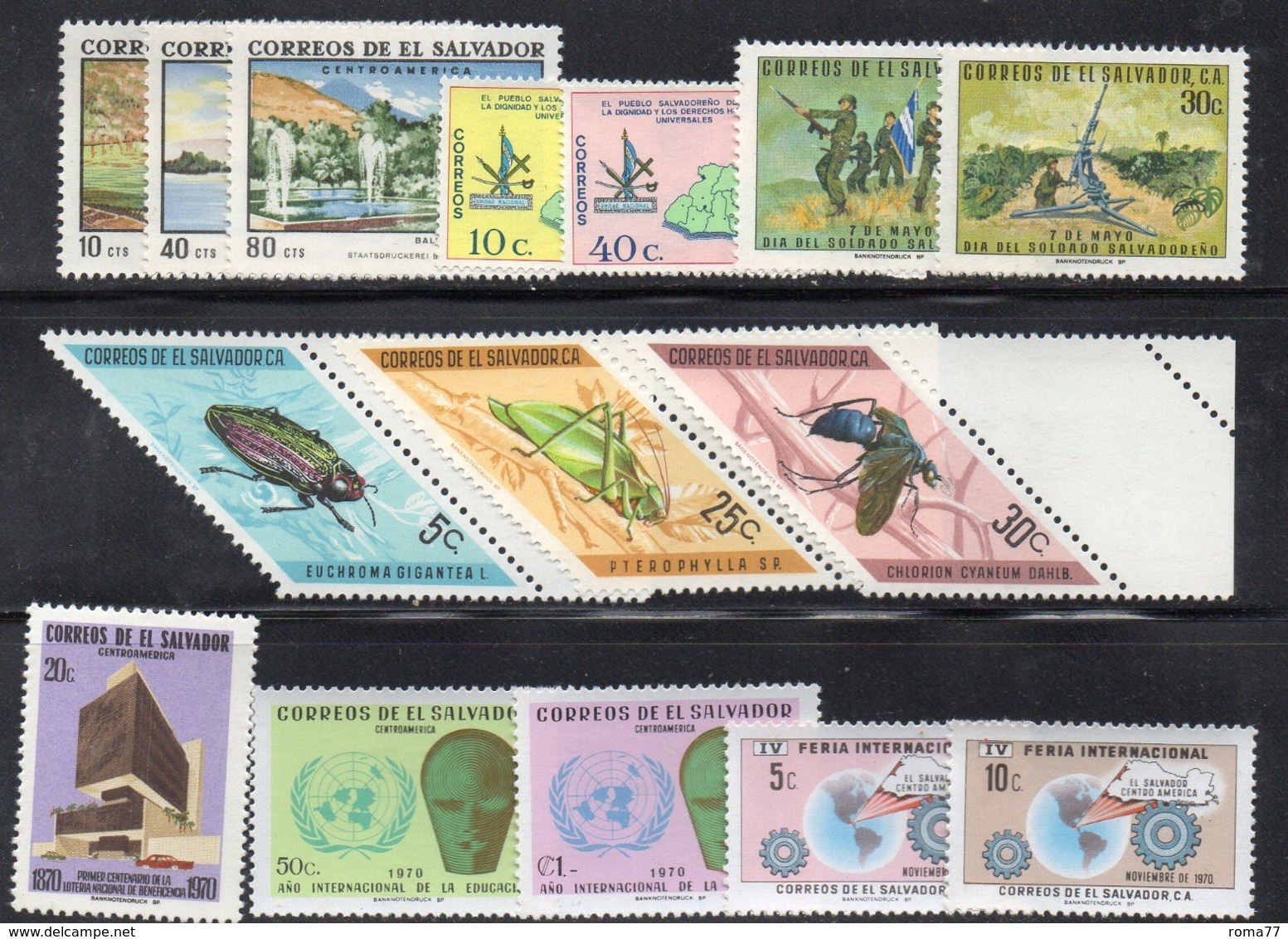 319 490 - EL SALVADOR 1970 , L'annata Completa (vedi Scan) ***  MNH  (2380A) - El Salvador