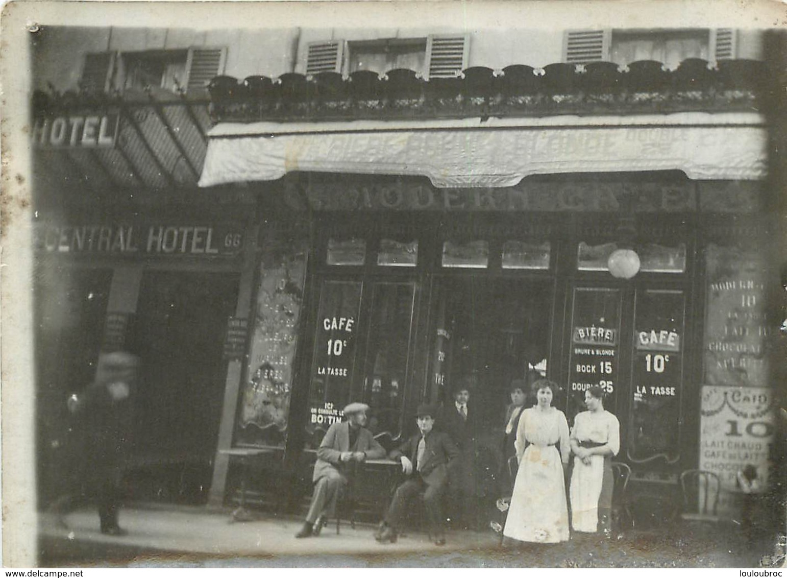 PARIS X PHOTO ORIGINALE  CENTRAL HOTEL ET MODERN CAFE 66 RUE DU CHATEAU D'EAU  FORMAT  12 X 9 CM - Arrondissement: 10