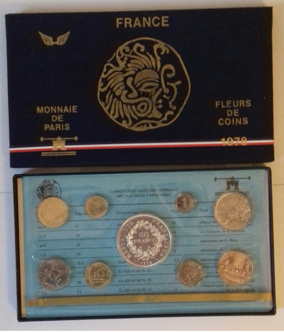 FRANCIA FRANCE - Cofanetto MONNAIE DE PARIS 1978 - Fior Di Conio - 9 Valori Con Argento - Autres & Non Classés