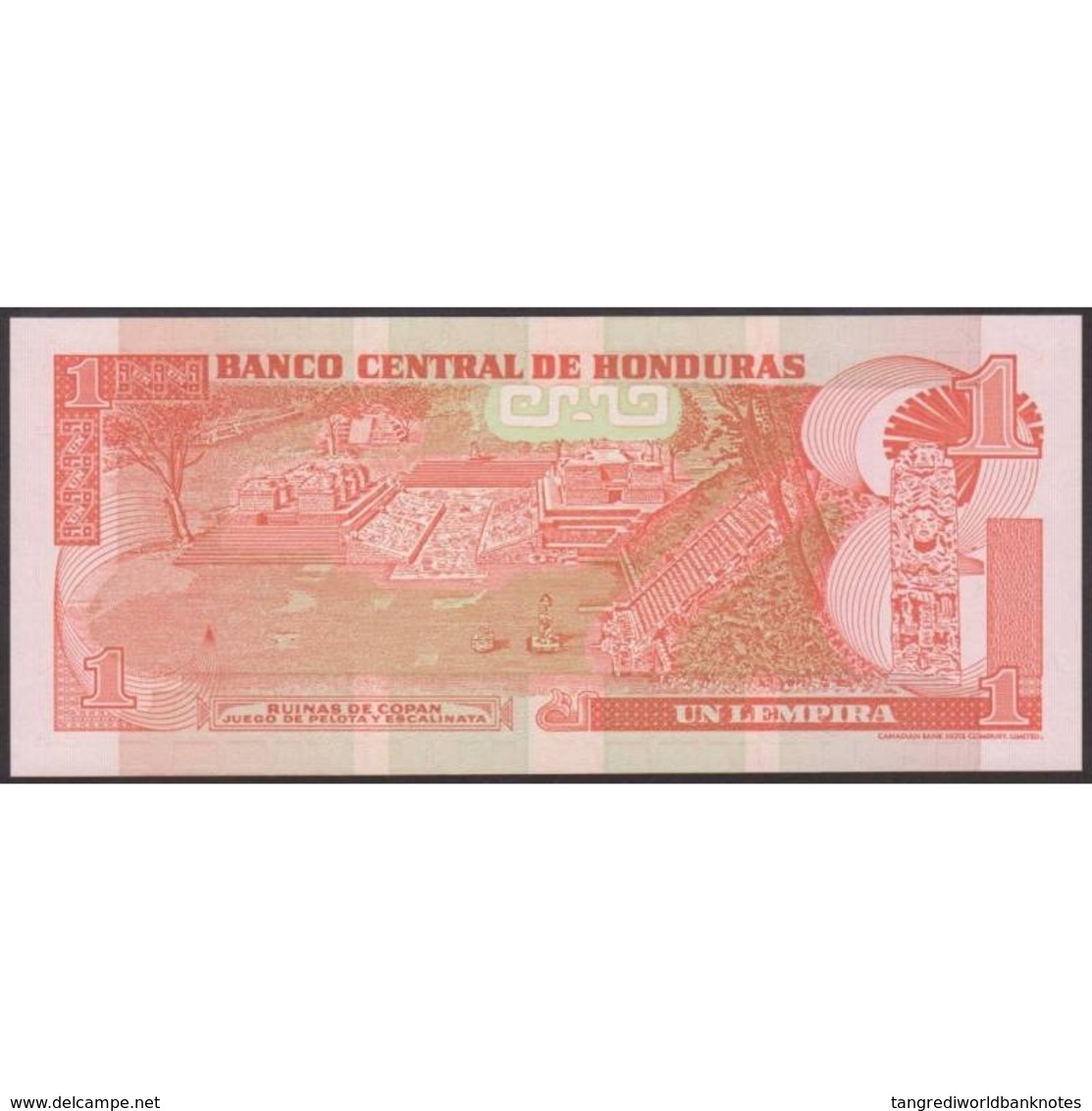 TWN - HONDURAS 84d - 1 Lempira 26.8.2004 Prefix DJ - Printer: CANADIAN BANK NOTE COMPANY LIMITED﻿ UNC - Honduras