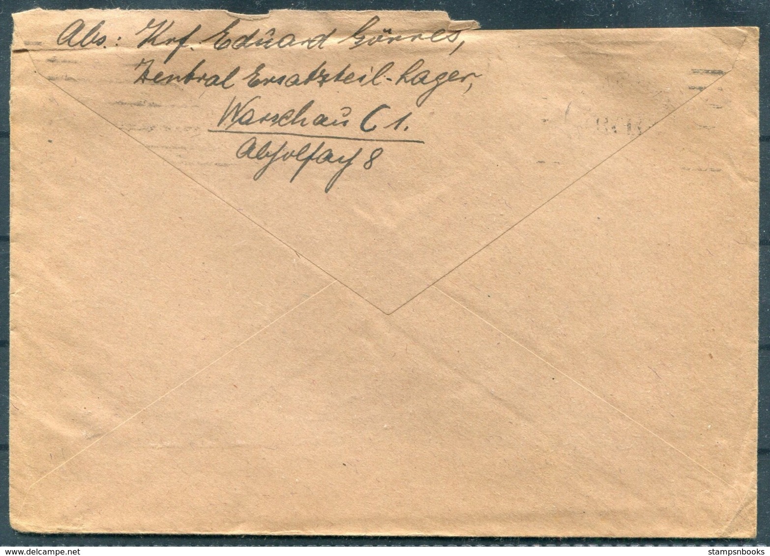 1941 DR Germany Feldpost Cover Zentral-Ersatzteil-Lager Warschau [Warsaw Main Parts Depot] - Covers & Documents