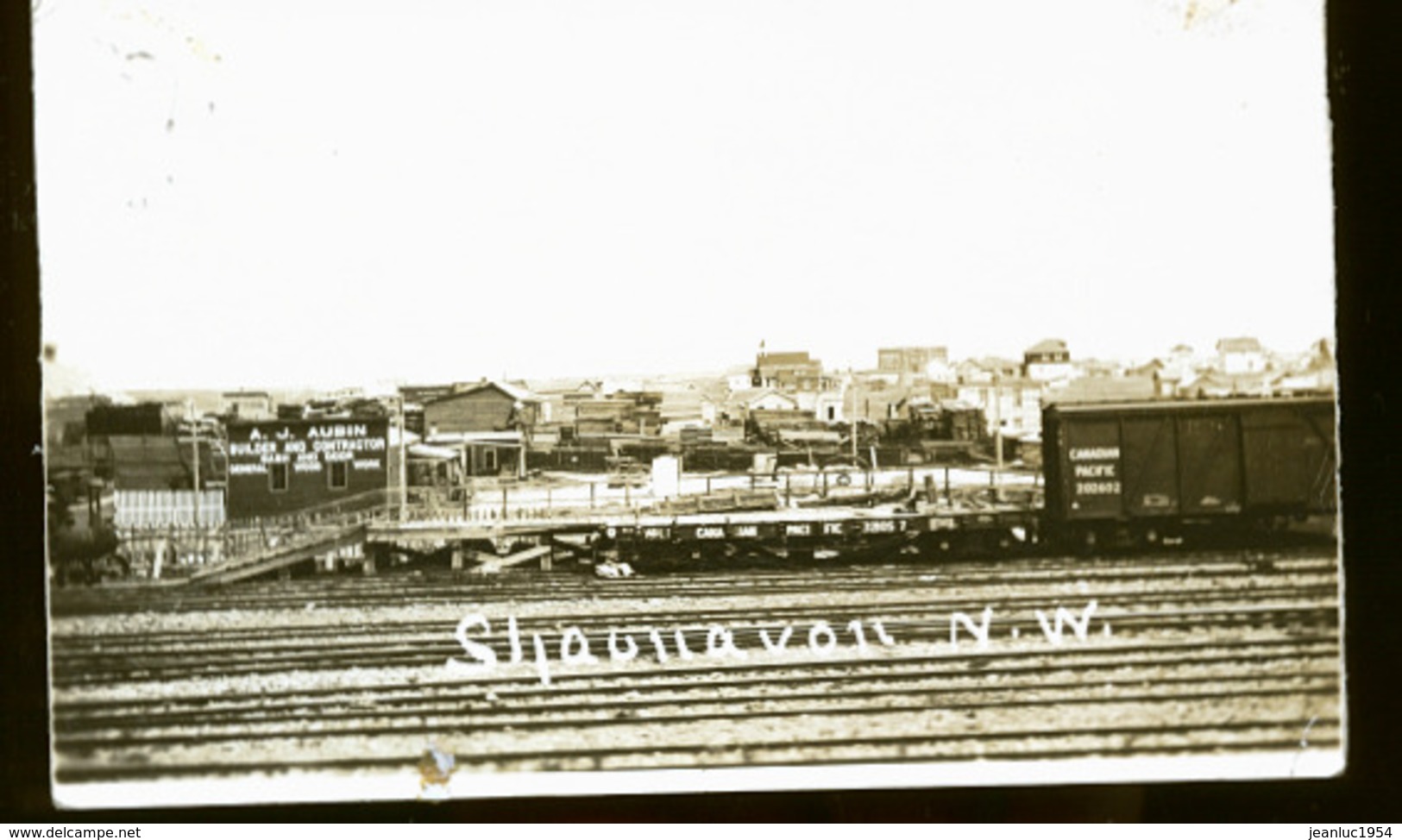 CANADA SHAUNAVON  EN 1922    PHOTO CARTE LA GARE - Autres & Non Classés