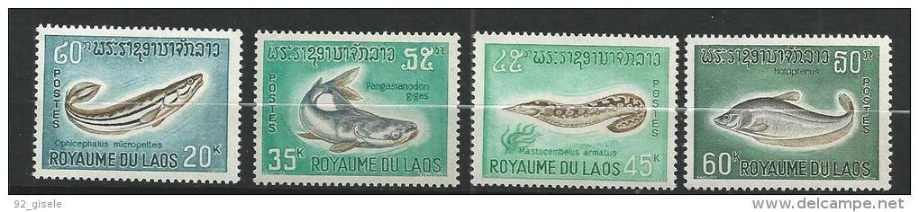 Laos YT 156 à 159 " Poissons " 1967 Neuf** - Laos