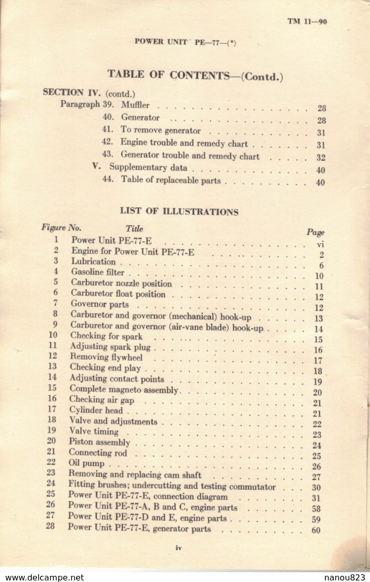 WASHINGTON OCTOBER 1943 WAR DEPARTMENT TECNICAL MANUAL TM 11 903 POWER UNIT PE 77 PUBLISHED BY G C MARSHALL ULIO J A