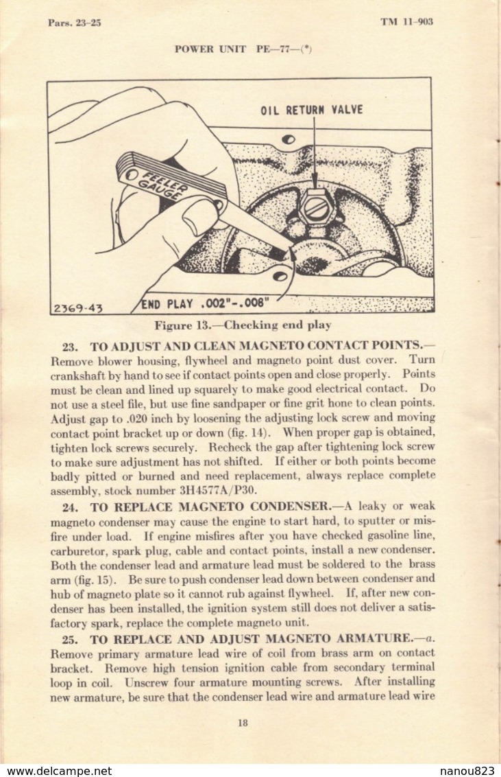 WASHINGTON OCTOBER 1943 WAR DEPARTMENT TECNICAL MANUAL TM 11 903 POWER UNIT PE 77 PUBLISHED BY G C MARSHALL ULIO J A