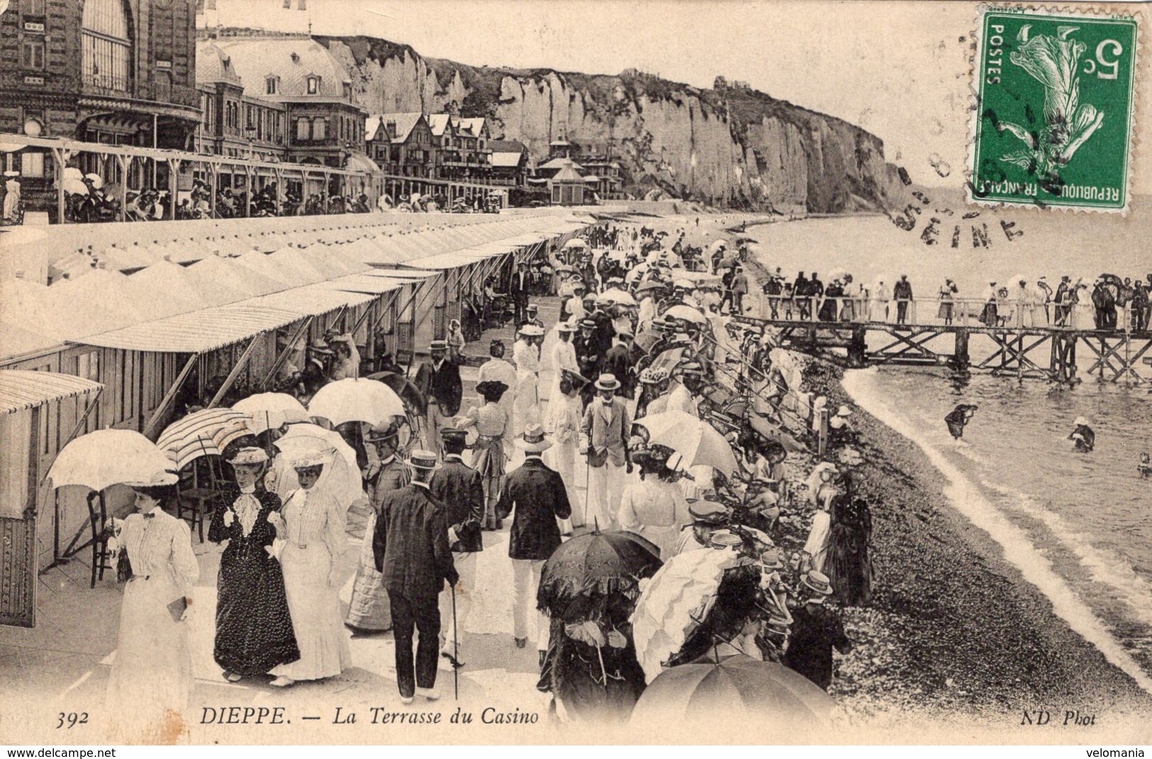 4255 Cpa Dieppe - La Terrasse Du Casino - Autres & Non Classés