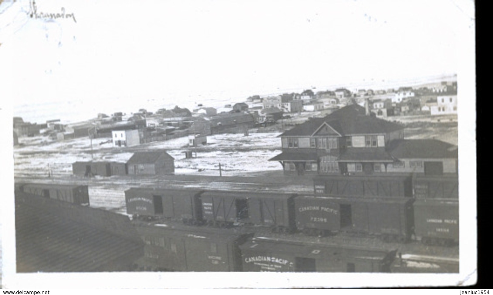 CANADA SHAUNAVON  EN 1922    PHOTO CARTE LA GARE - Andere & Zonder Classificatie