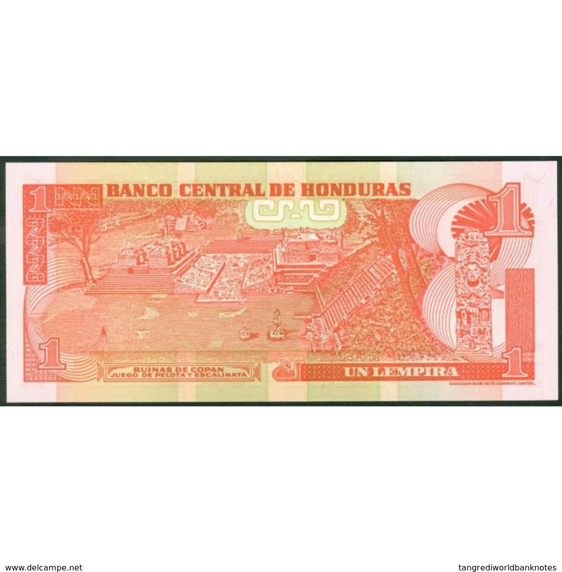 TWN - HONDURAS 84e - 1 Lempira 13.7.2006 Prefix DU - Printer: CANADIAN BANK NOTE COMPANY LIMITED﻿ UNC - Honduras