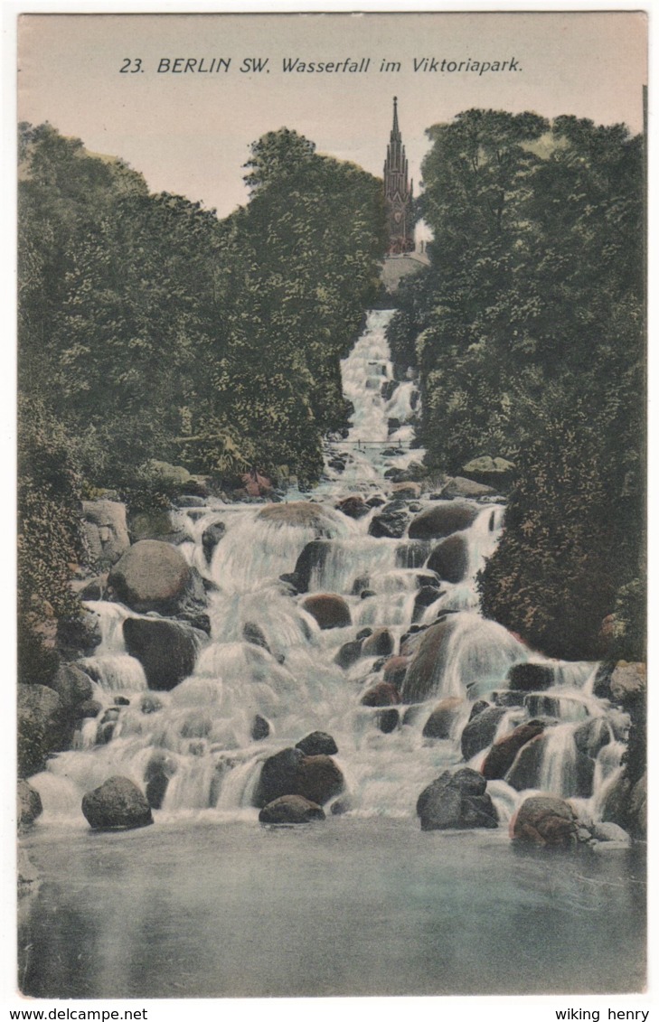 Berlin Friedrichshain Kreuzberg - S/w Wasserfall Im Viktoriapark - Kreuzberg