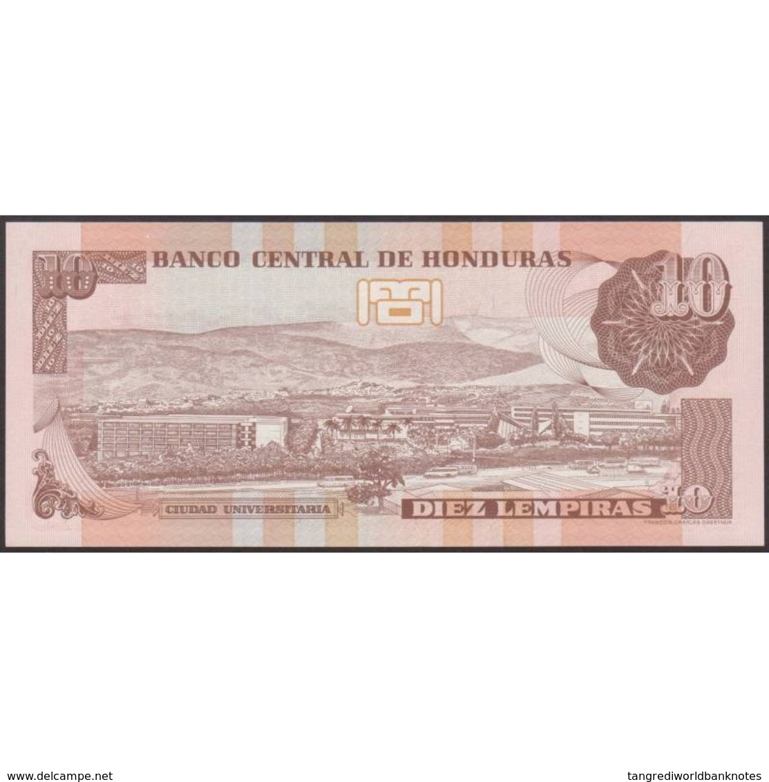 TWN - HONDURAS 86c - 10 Lempiras 26.8.2004 Prefix BD - Printer: FRANÇOIS-CHARLES OBERTHUR﻿ UNC - Honduras