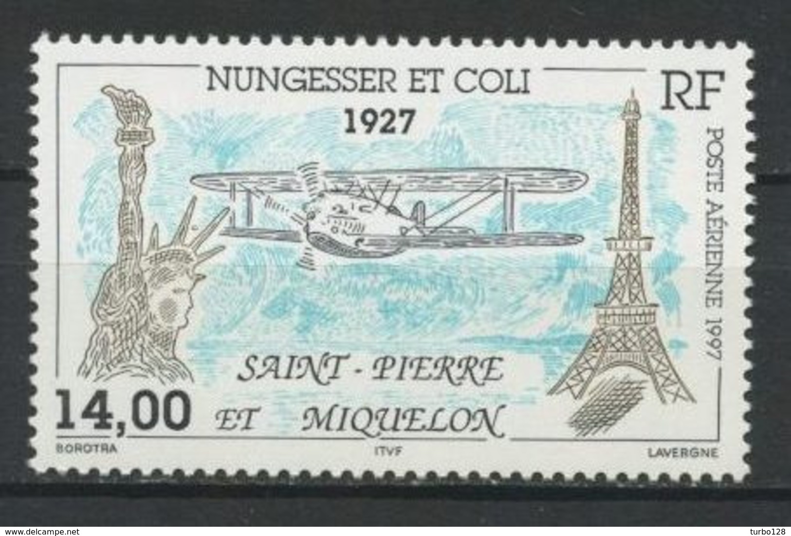 SPM Miquelon 1997 PA N° 77 **  Neuf MNH Superbe C 6,50 € Avions Planes Tour Eiffel  Statue Liberté Nungesser Coli Biplan - Neufs