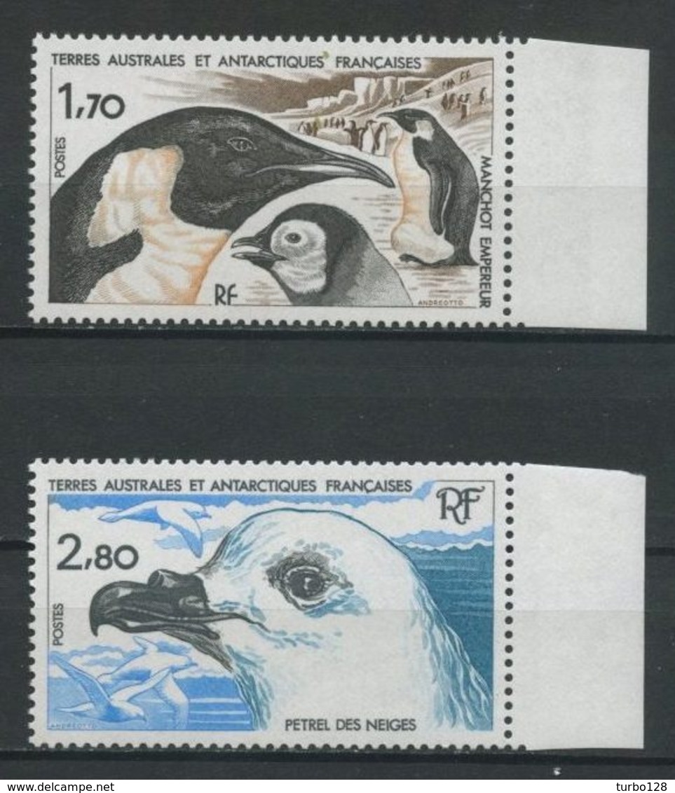 TAAF 1985  N° 109/110 ** Neufs MNH Superbes C 3.10 € Faune Oiseaux Manchot Empereur Pétrel Birds Animaux - Neufs