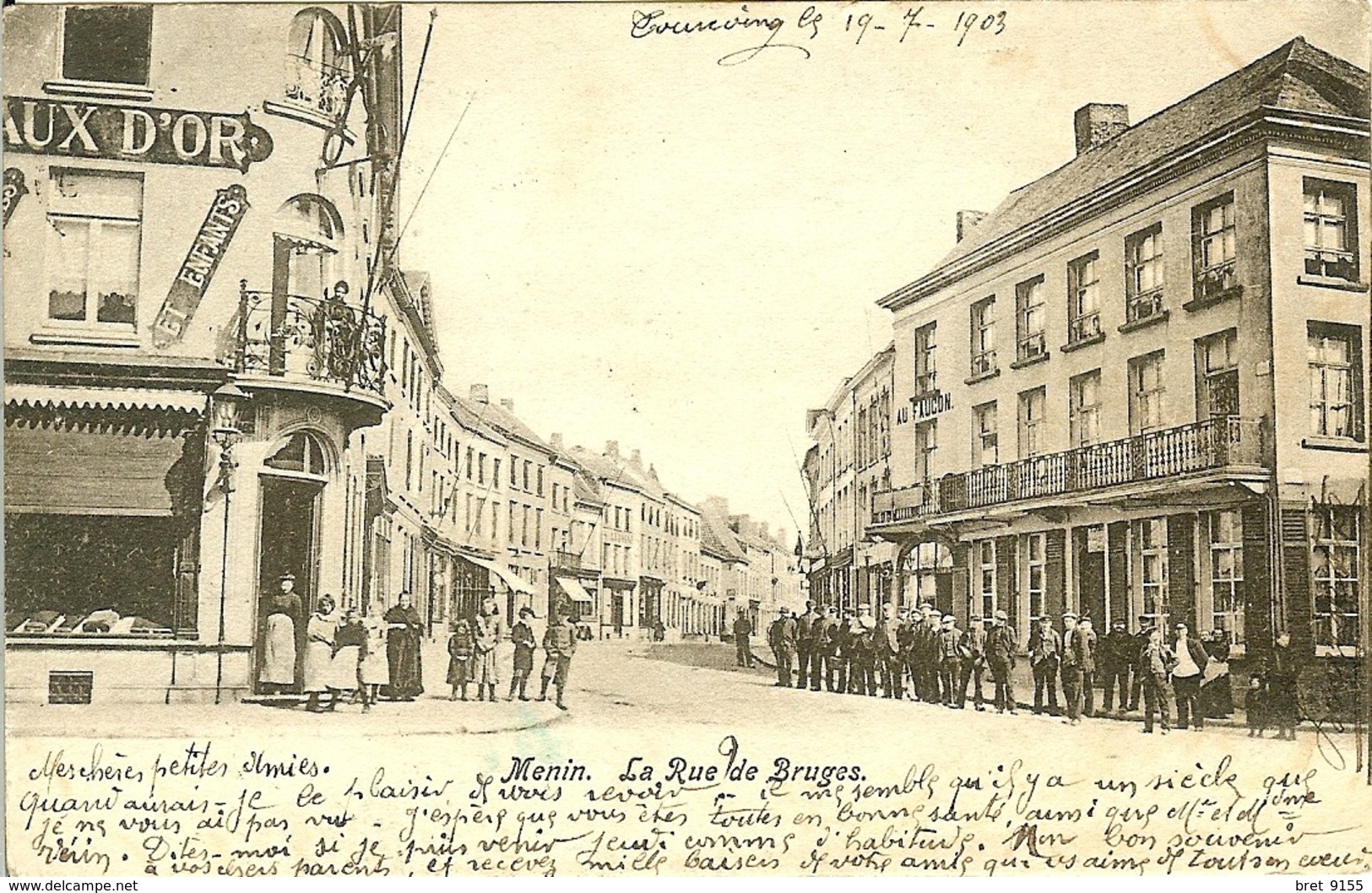 BELGIQUE MENIN GRAND RASSEMBLEMENT RUE DE BRUGES POUR LA PHOTO - Menen