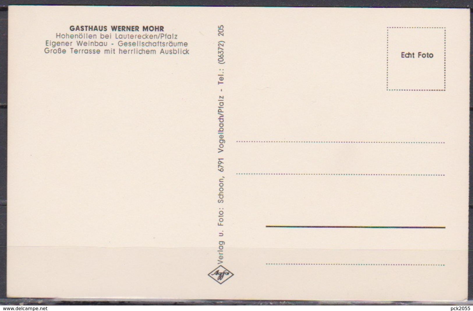 Lauterecken Hohenöllen Gasthaus Werner Mohr Ungelaufen   AK 389 - Other & Unclassified