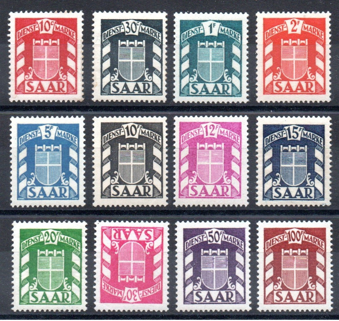 SARRE - YT Service N° 27 à 38 - Neufs ** - MNH - Cote: 143,60 € - Service