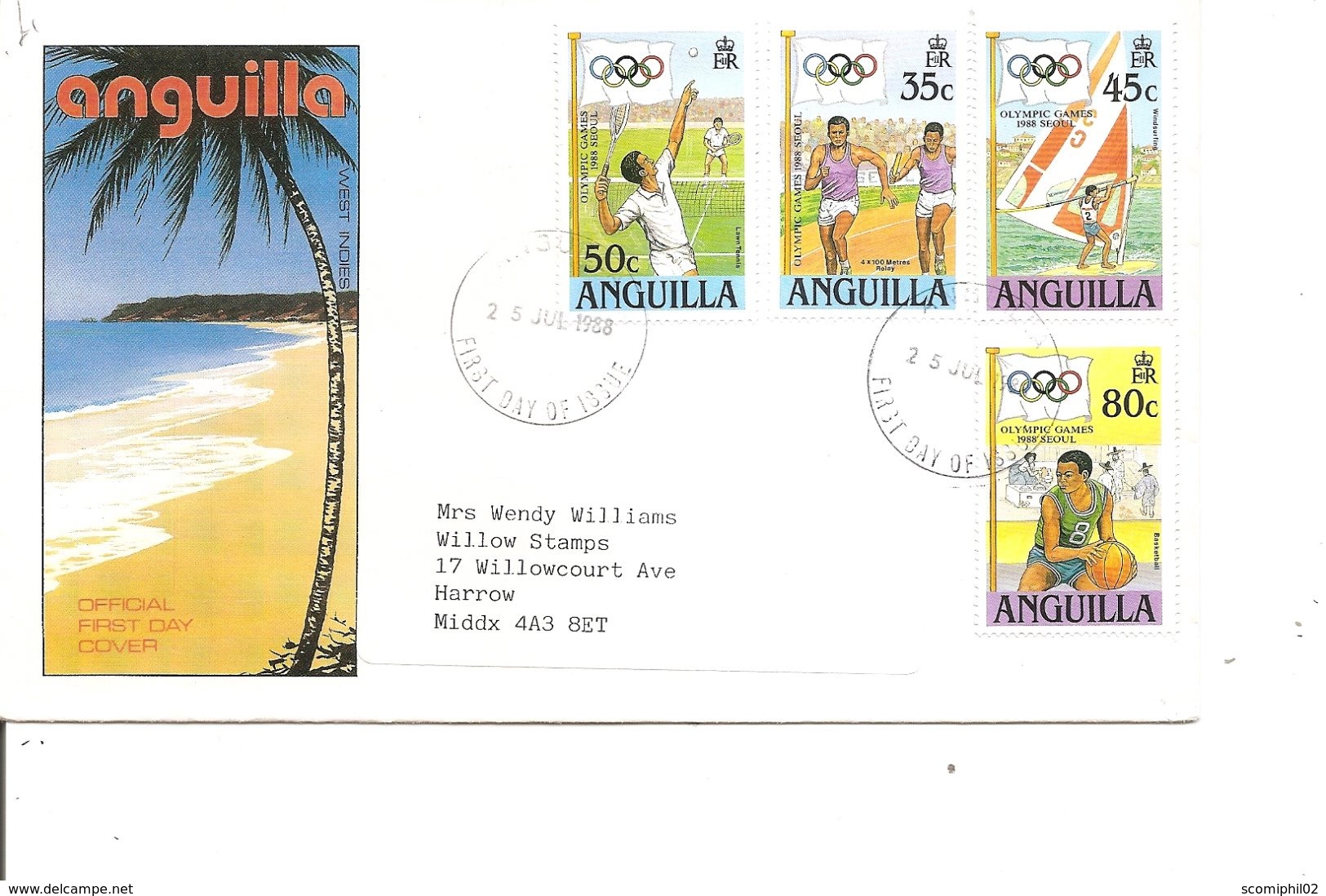 JO De Séoul -1988 ( FDC De Anguilla à Voir) - Sommer 1988: Seoul