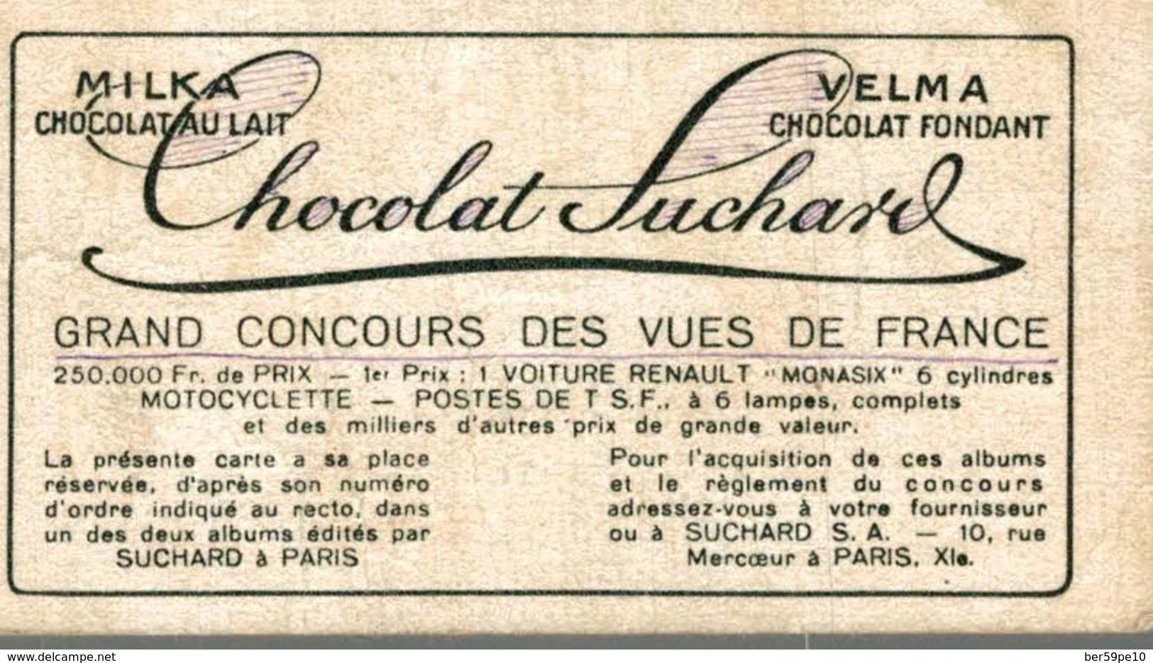 CHROMO CHOCOLAT SUCHARD CHATEAU DE DUINGT HAUTE SAVOIE - Suchard