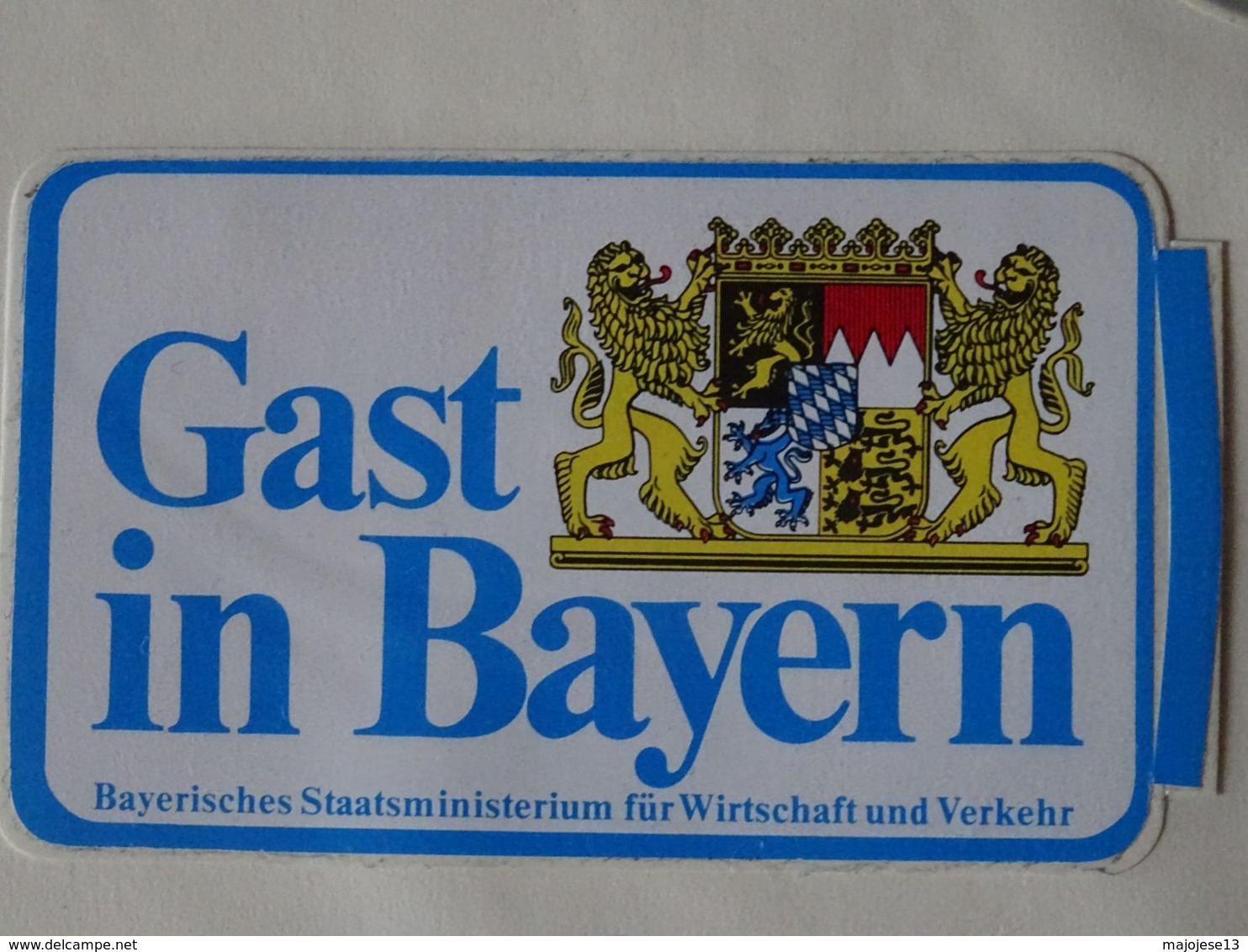 Blason écusson Adhésif Autocollant Sticker Coat Of Arms; Aufkleber Wappen  Gast In Bayern - Obj. 'Remember Of'