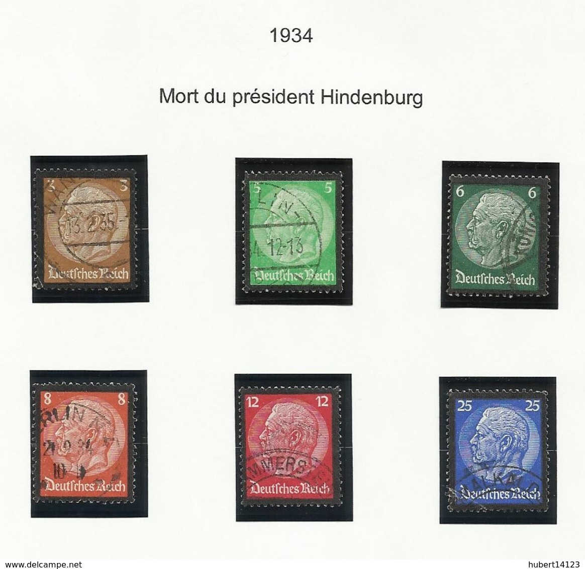 Allemagne N° 503 à 508 Oblitérés De 1934 - Gebraucht