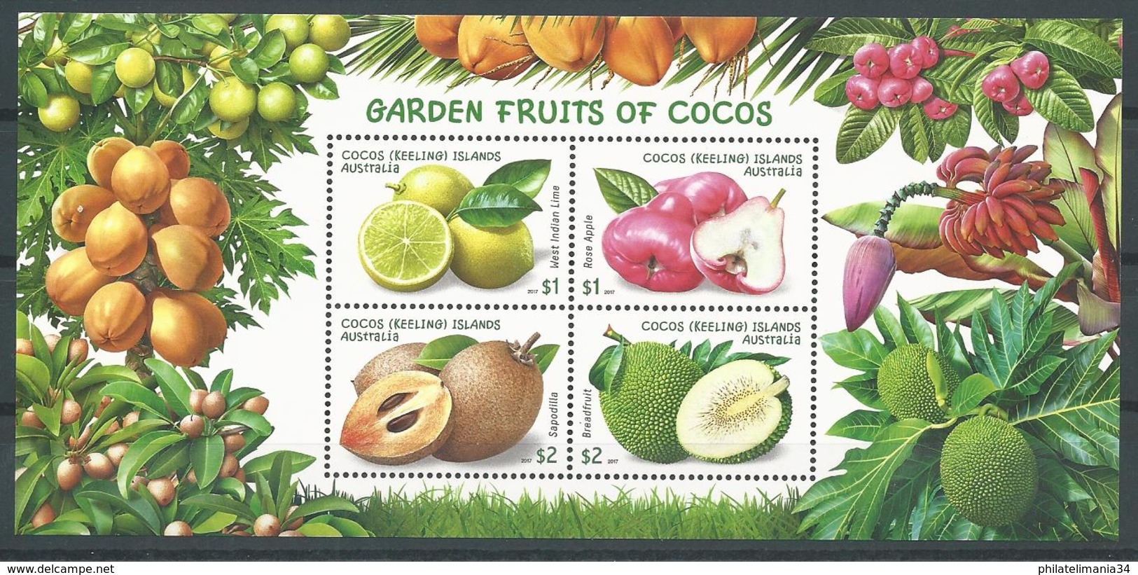 Cocos Island 2017 - Fruits Du Jardin (bloc) - Cocos (Keeling) Islands