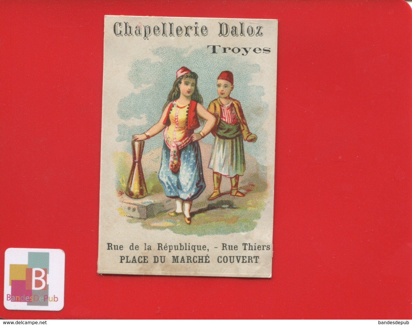 TROYES CHAPELLERIE DALOZ Chromo Egypte Couple Circa 1880 - Autres & Non Classés