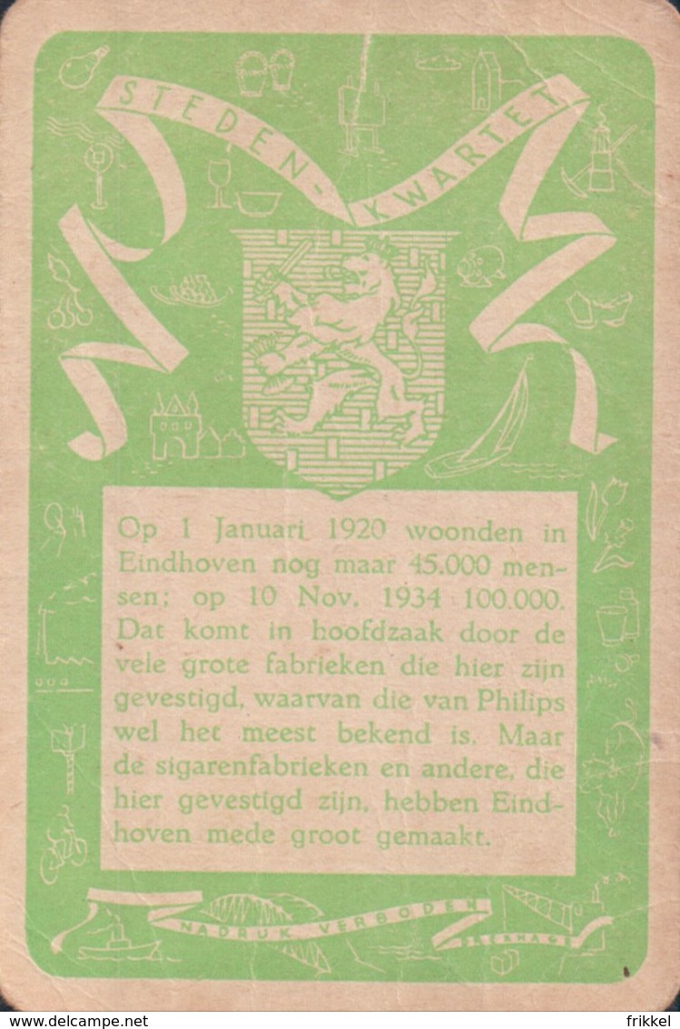 1 Oude Speelkaart Uit Steden Kwartet : Noord-Brabant : Eindhoven ( Lampen Philips ) - Andere & Zonder Classificatie