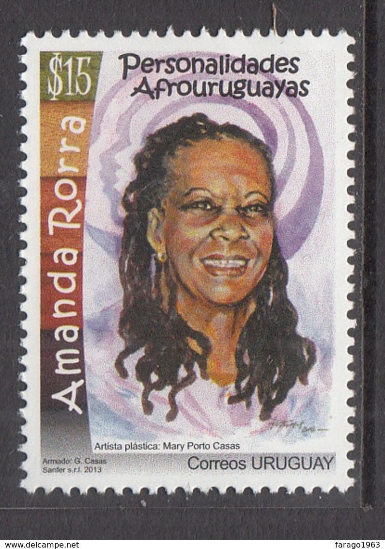 2013 Uruguay Rorra Afro Activist Complete Set Of 1 MNH - Uruguay