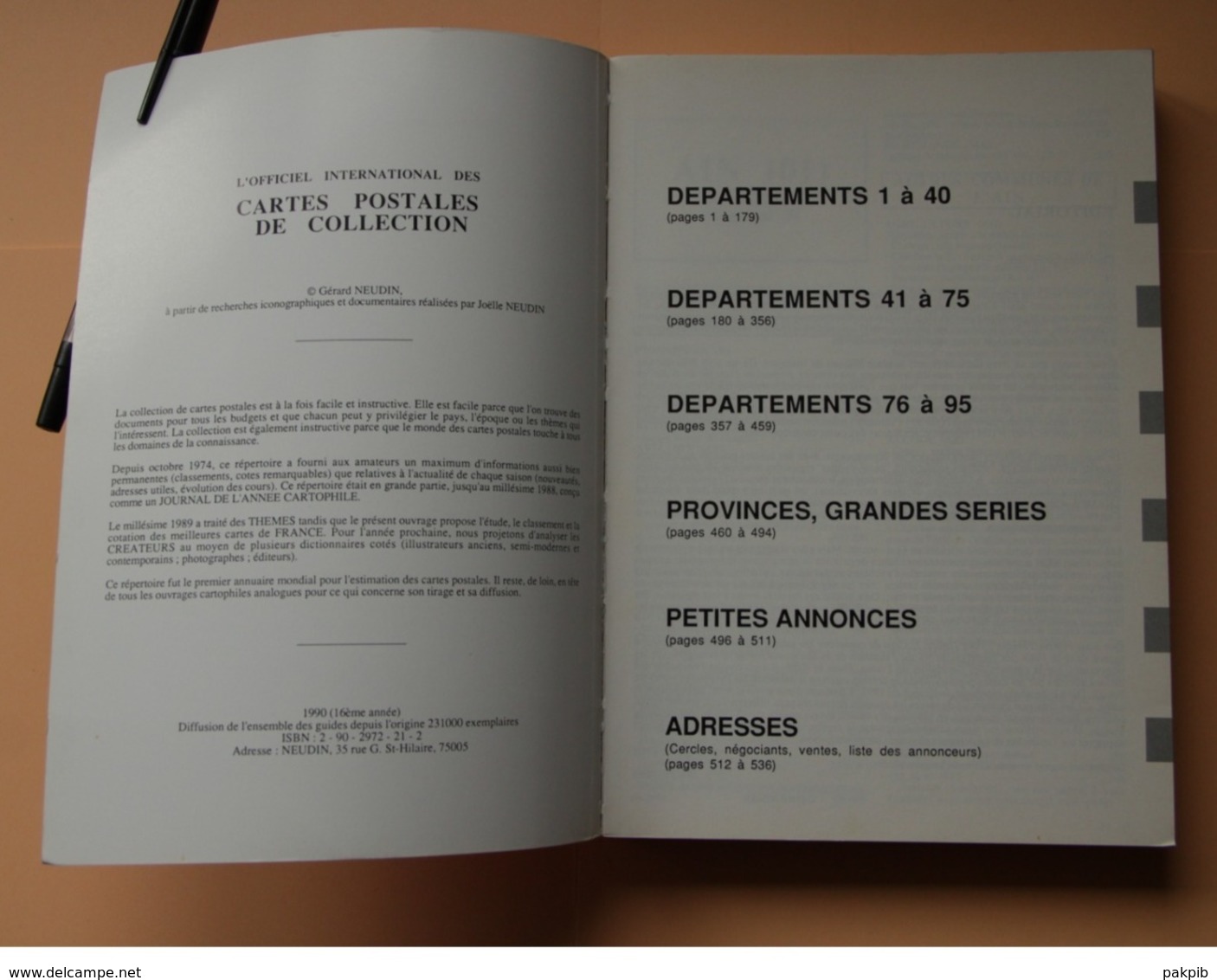 NEUDIN 1990 ARGUS DE LA CARTE POSTALE DE COLLECTION LES MEILLEURES CARTES POSTALES DE FRANCE - Autres & Non Classés