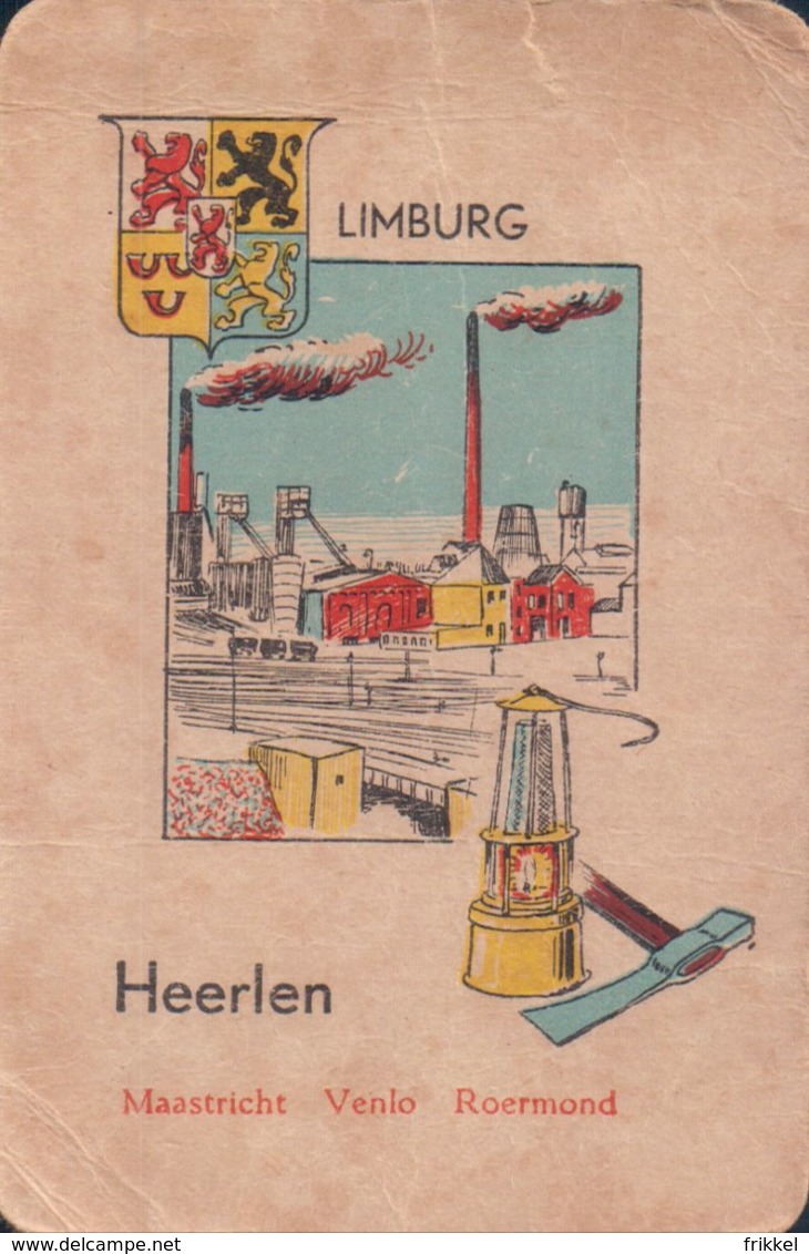 1 Oude Speelkaart Uit Steden Kwartet : Limburg : Heerlen ( Mijnbouw Mijnen Charbonnage Mijnlamp ) - Andere & Zonder Classificatie