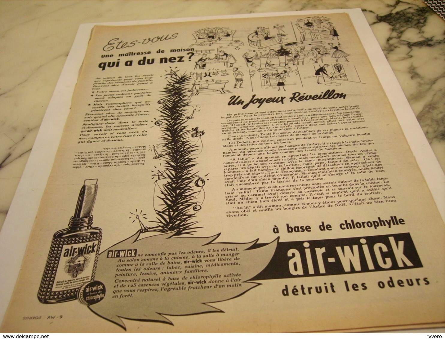 ANCIENNE PUBLICITE QUI A DU NEZ AIR WICK 1952 - Autres & Non Classés