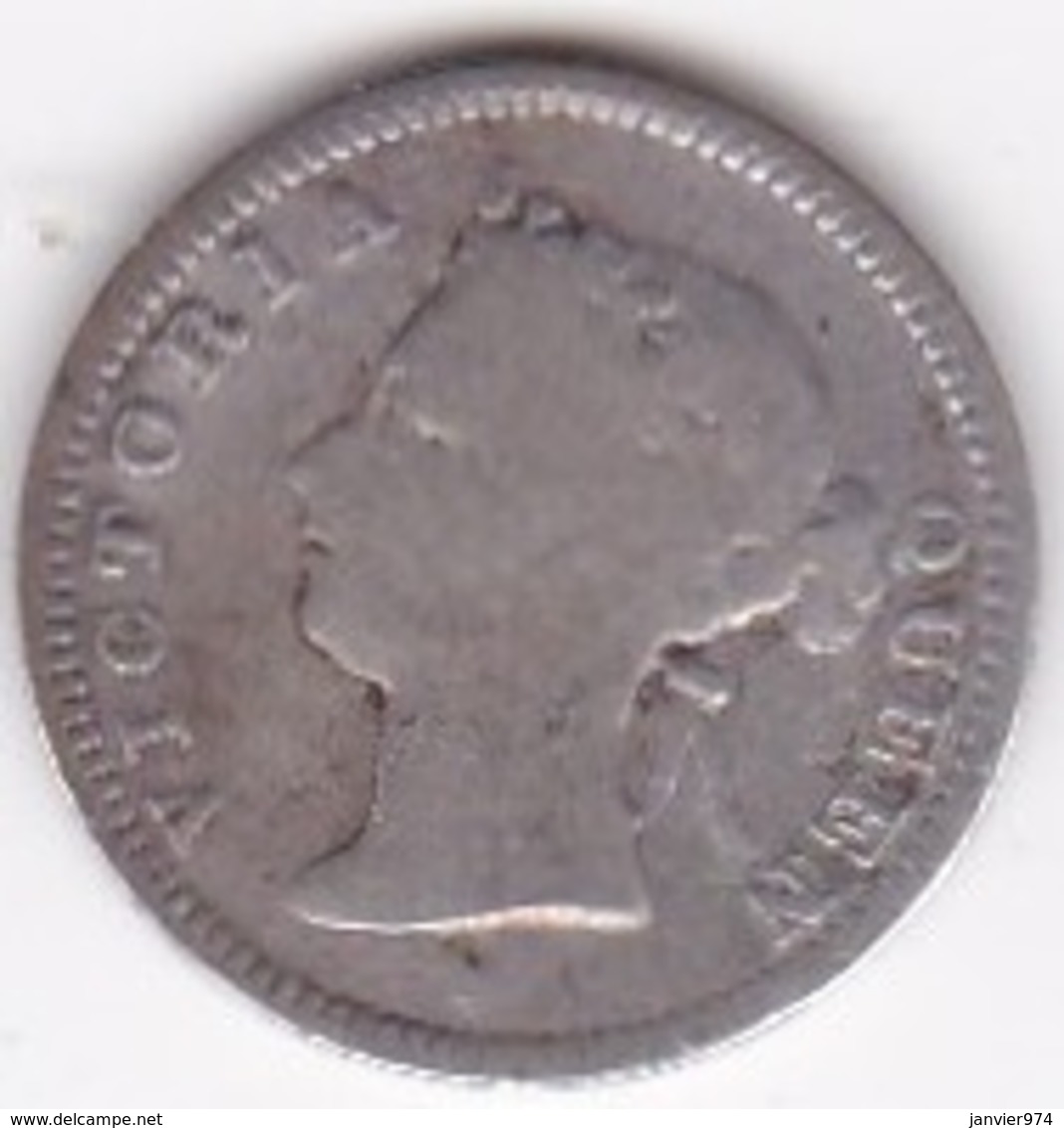 Ile Maurice 10 Cents 1889 H Victoria, En Argent. KM# 10 - Maurice