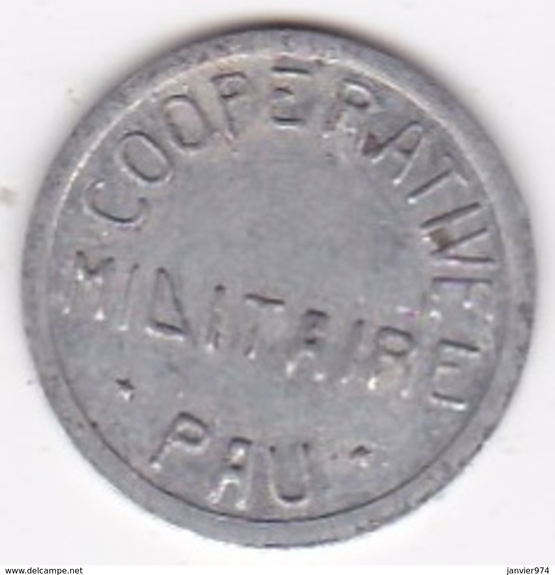64. Pyrénées Atlantiques. Coopérative Militaire Pau. 55 Centimes , En Aluminium - Notgeld