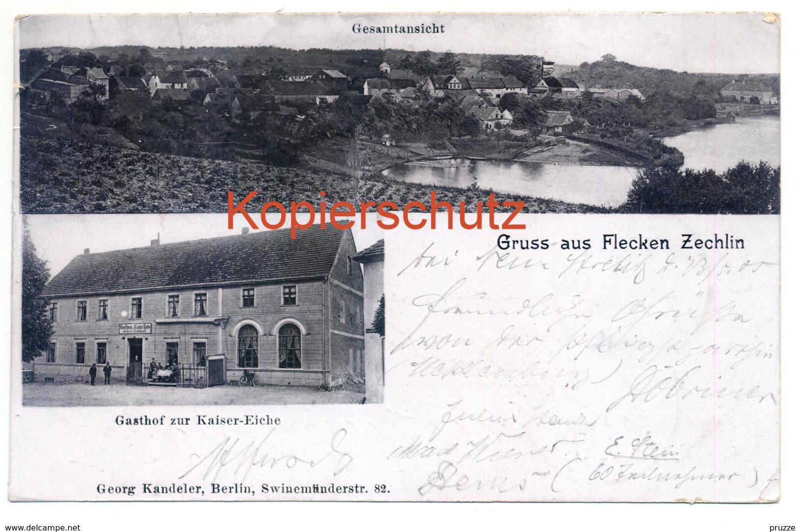 Flecken Zechlin Bei Rheinsberg 1904, Gesamtansicht + Gasthof Zur Kaiser-Eiche - Rheinsberg