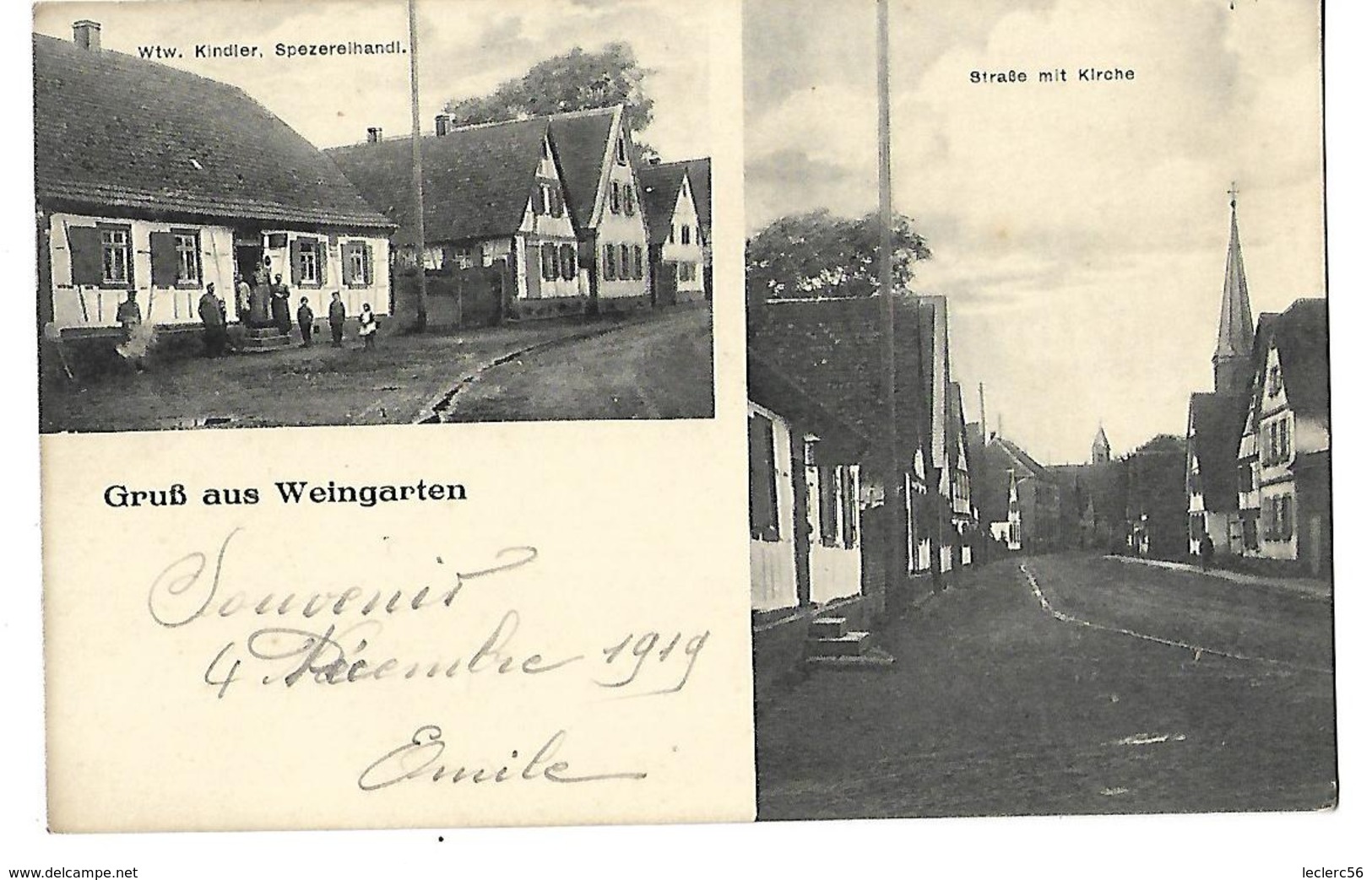 GRUS AUS WEINGARTEN 1919 CPA  2 SCANS - Autres & Non Classés