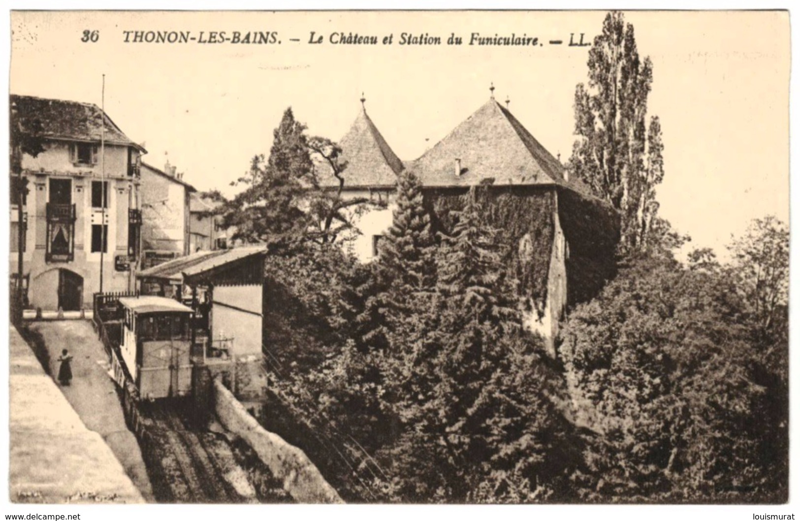 74 - Thonon Les Bains - La Château Et Station Du Funiculaire - Messery