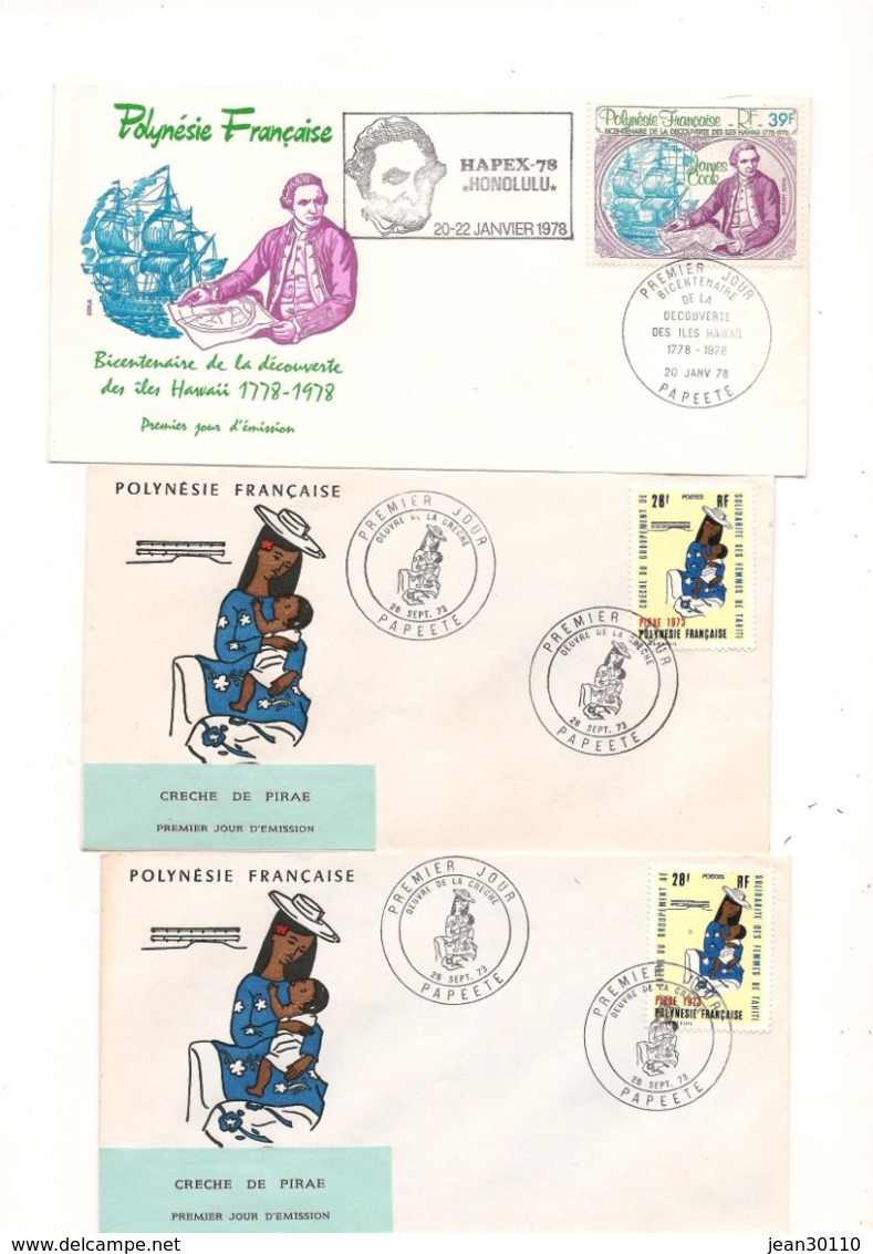 POLYNÉSIE FRANÇAISE LOT ENVELOPPES ANNÉES 1966/73 - Enteros Postales