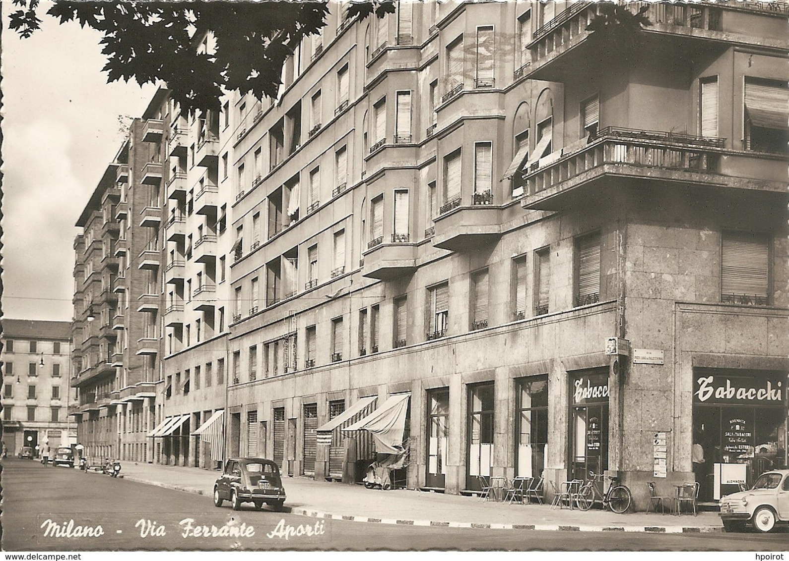 MILANO - VIA FERRANTE APORTI CON FIAT 500 - VIAGGIATA 1957 - (rif. P21) - Milano (Milan)