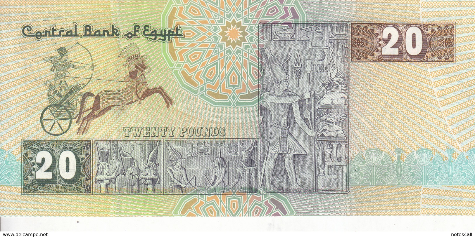 EGYPT 20 POUNDS EGP 1986 P-52b SIG/ SALAH HAMED #18 UNC TST#1 */* - Egypte