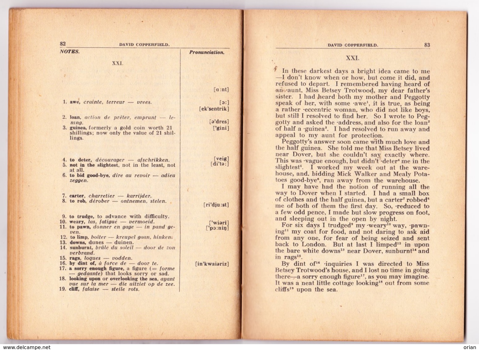 Boek Book David Copperfield by Ch. Dickens / The Dear Old England NR 1 / Ed. Tavernier - Horsham ENG / Publ. Brugge BE