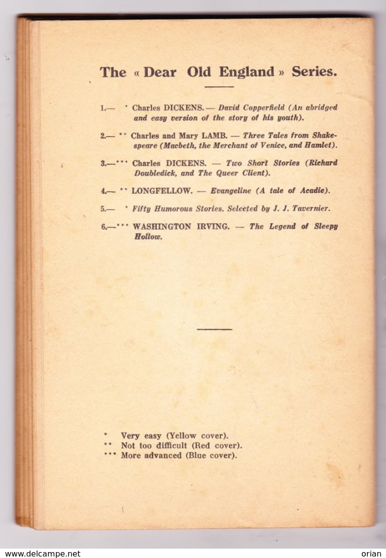 Boek Book David Copperfield by Ch. Dickens / The Dear Old England NR 1 / Ed. Tavernier - Horsham ENG / Publ. Brugge BE