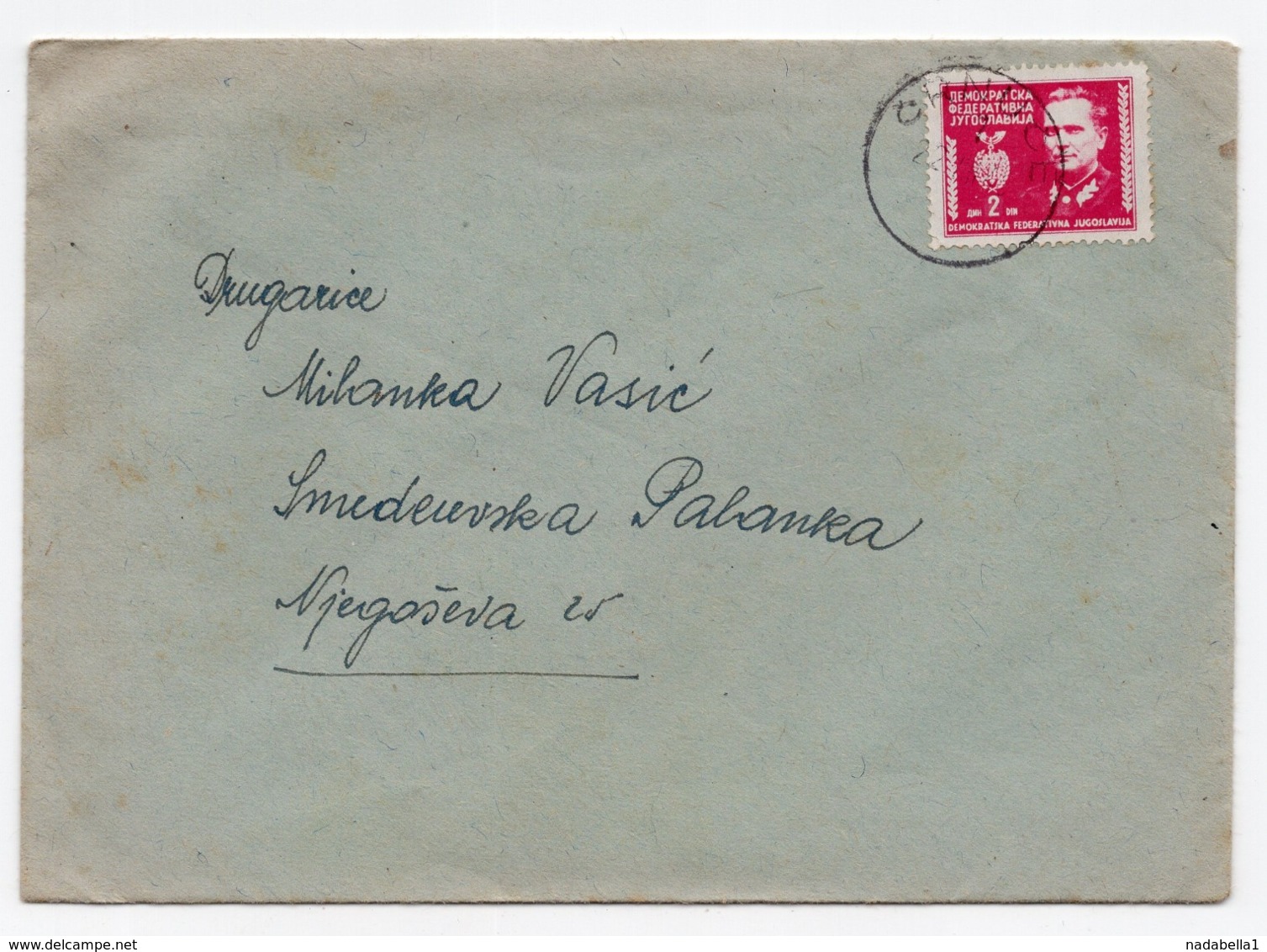 24.08.1945. YUGOSLAVIA, SLOVENIA, CRNUCE, LJUBLJANA TO SMED. PALANKA, TITO, LETTER INSIDE - Covers & Documents