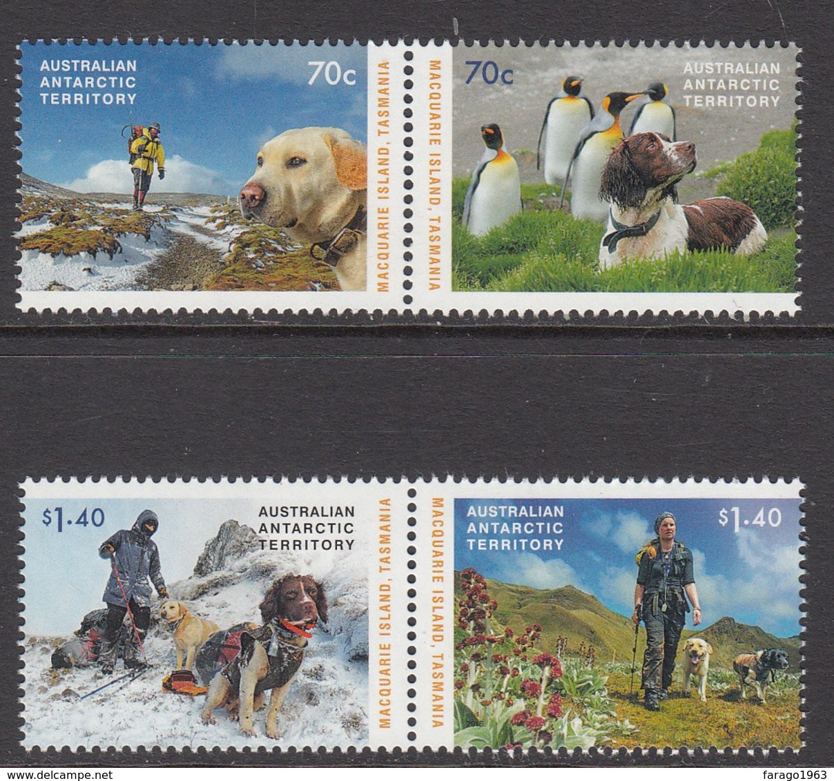 2015 Australian Antarctic Territory Dogs Macquarie Complete Set Of 2 Pairs MNH @ 90% Face Value - Unused Stamps