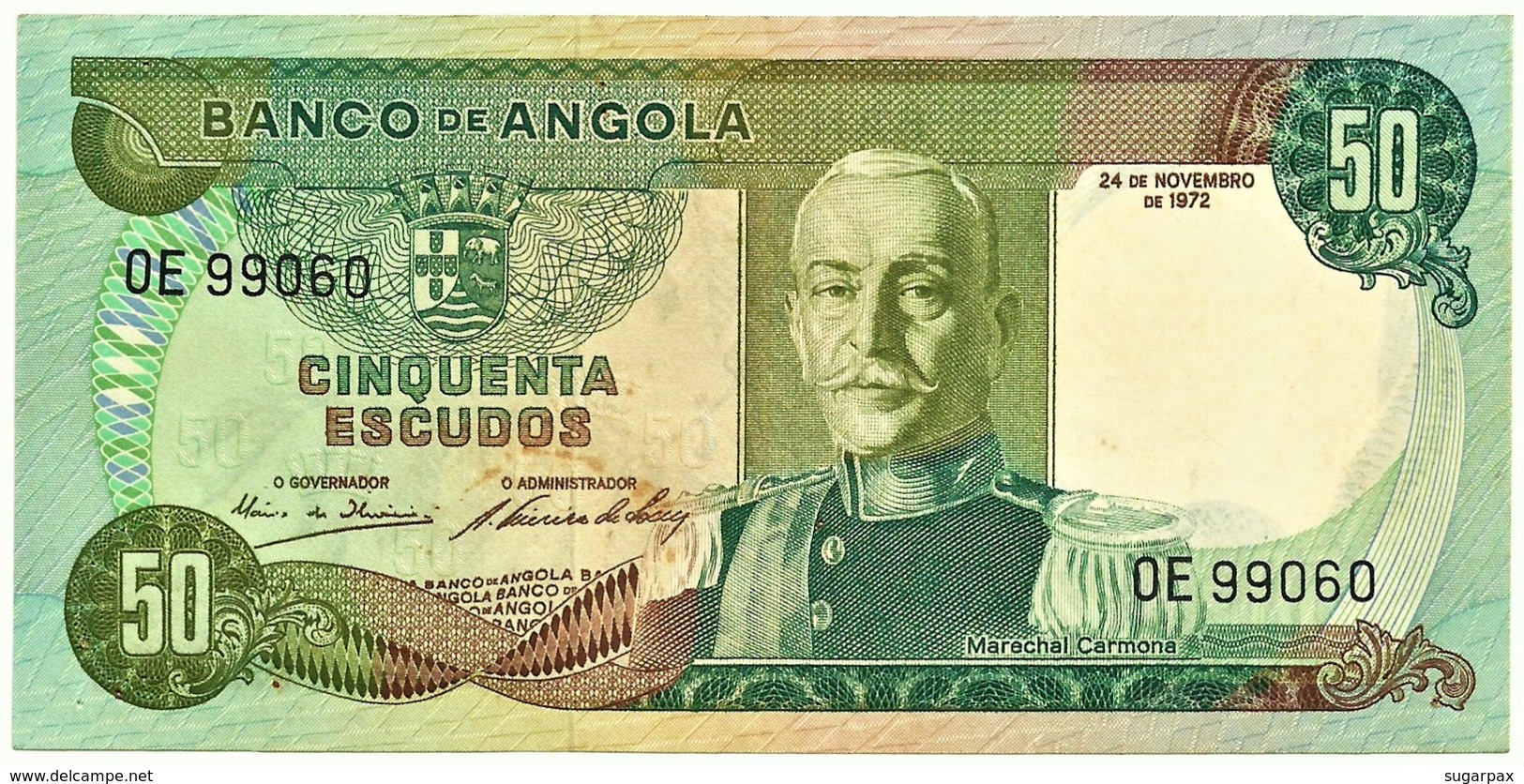 Angola - 50 Escudos - 24.11.1972 - Pick 100 - Série OE - Marechal Carmona - PORTUGAL - Angola