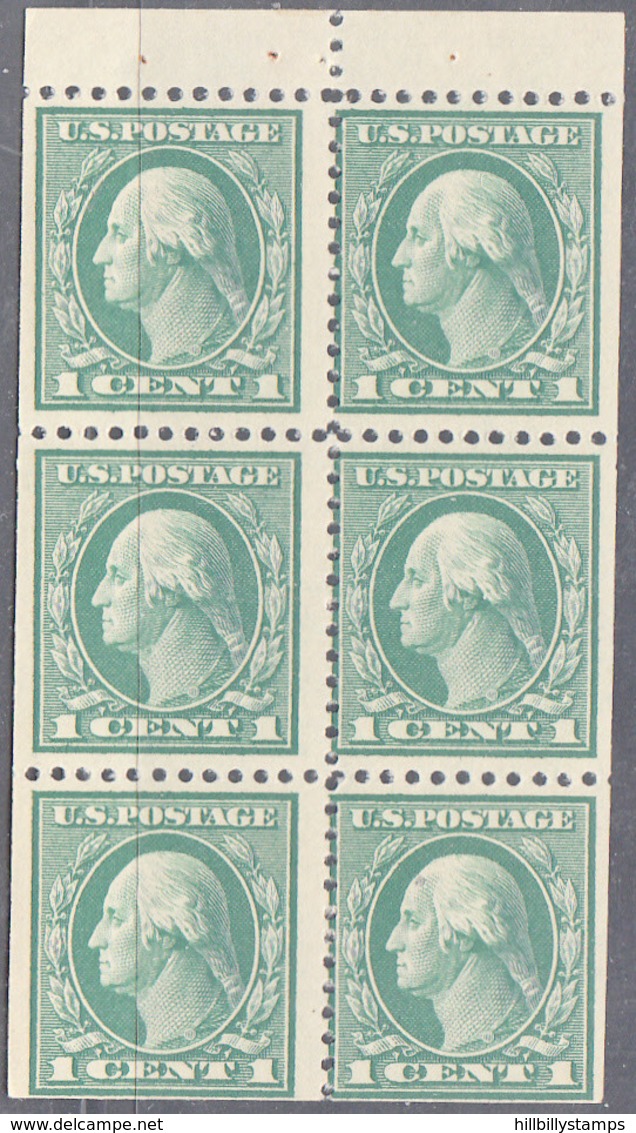 UNITED STATES     SCOTT NO 498 E    MNH     YEAR  1917  BOOKLET PANE - Unused Stamps